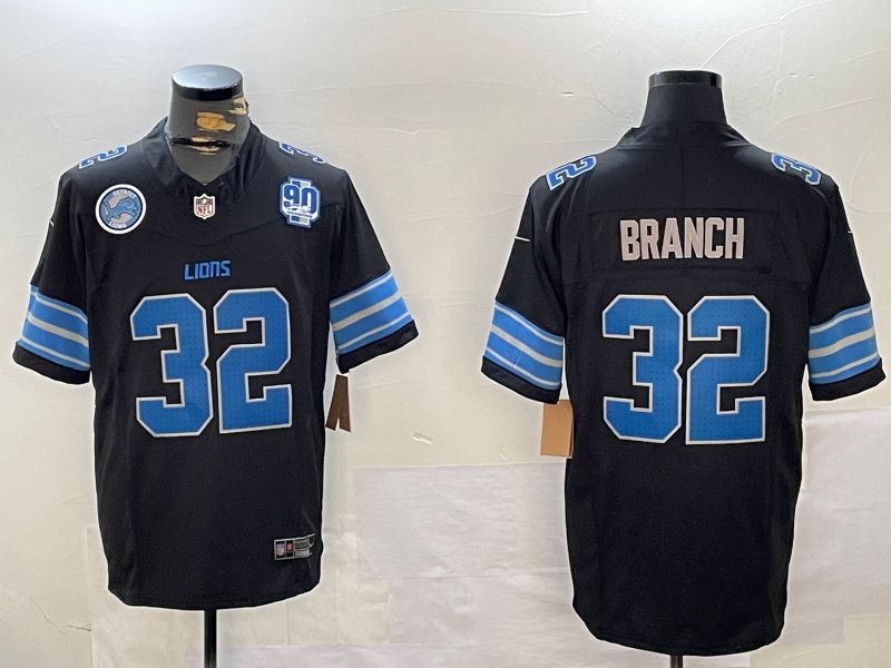 Men Detroit Lions 32 Branch Black three generations 2024 Nike Limited NFL Jersey style 4